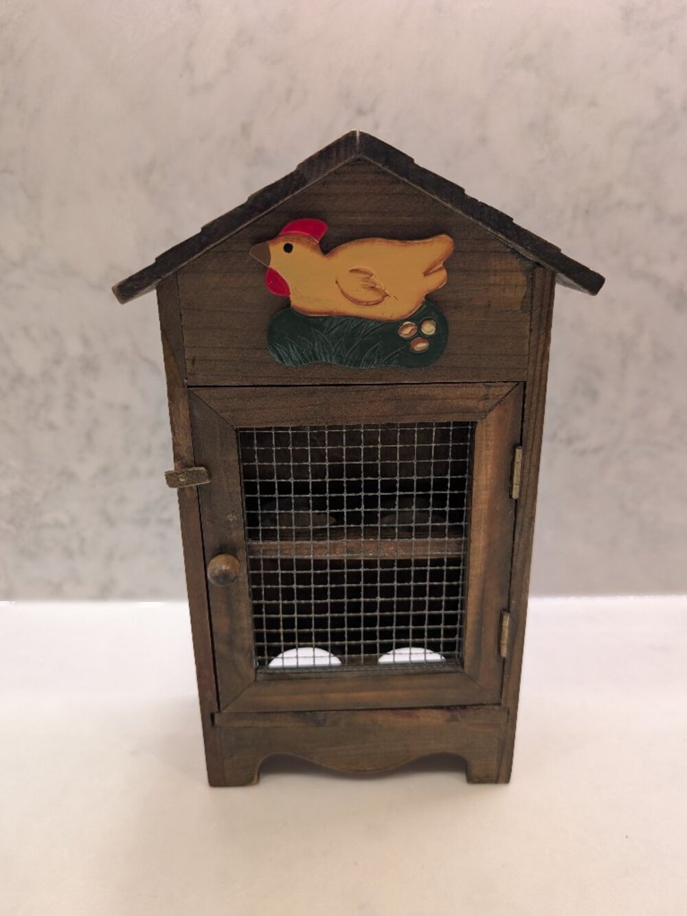 Vintage Rustic Wooden Egg House Cabinet Holder Farmhouse Country Decor